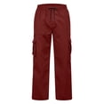 thumbnail image 5 of CHGBMOK Men's & Big Men's Cargo Pants Casual Elastic Waist Straight Leg Pants with Multi Pockets Outdoor Trousers, 5 of 8