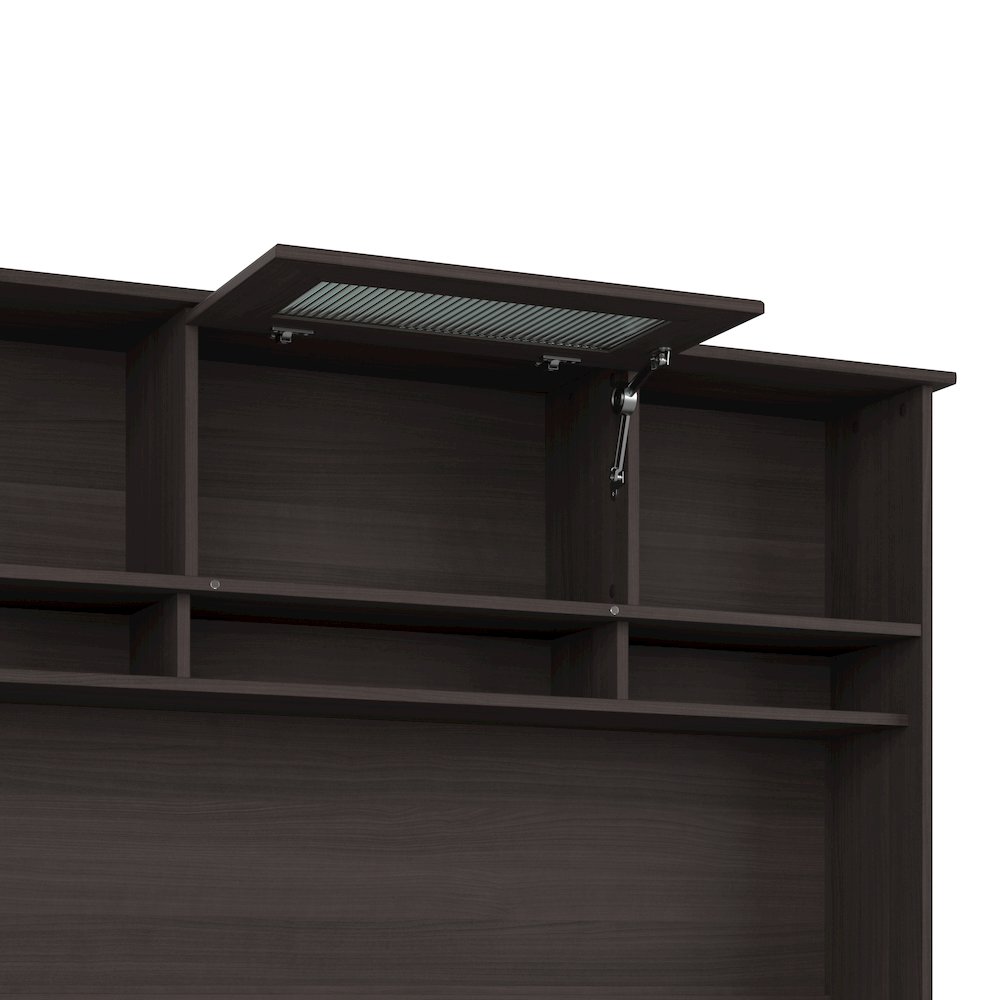 Cabot L Shaped Desk with Hutch and Bookcase in Heather Gray - Engineered Wood
