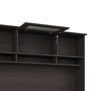 Cabot Modern 60W Hutch with Storage, Fits L Desk or Corner Desk (sold separatly) in Heather Gray