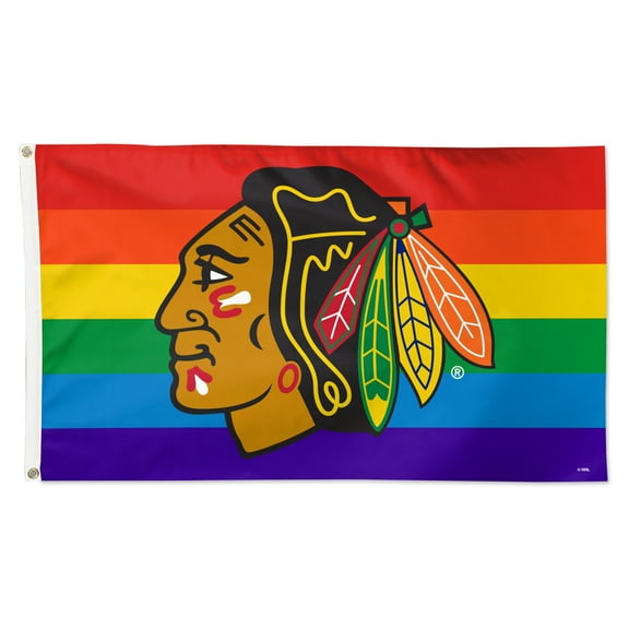 WinCraft Chicago Blackhawks 3' x 5' Single-Sided Deluxe Team Pride Flag