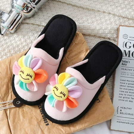 

CoCopeanut Autumn Home Slipper for Women Love Heart Female Plush Bedroom Cozy Flip Flops Flat Laides Fuffy Indoor Peach Heart Shoes Slides