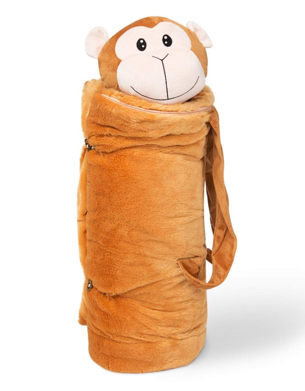 Buddybagz Monkey Sleeping Bag For Kids With Stuffed Animal And Pillow Walmartcom Walmartcom