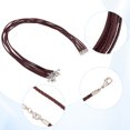 thumbnail image 5 of 1 Set 10Pcs 3mm Round Leather Cords for Necklace Making with Brass Lobster Clasps Platinum Saddle Brown 20.98 inch(53.3cm), 5 of 7