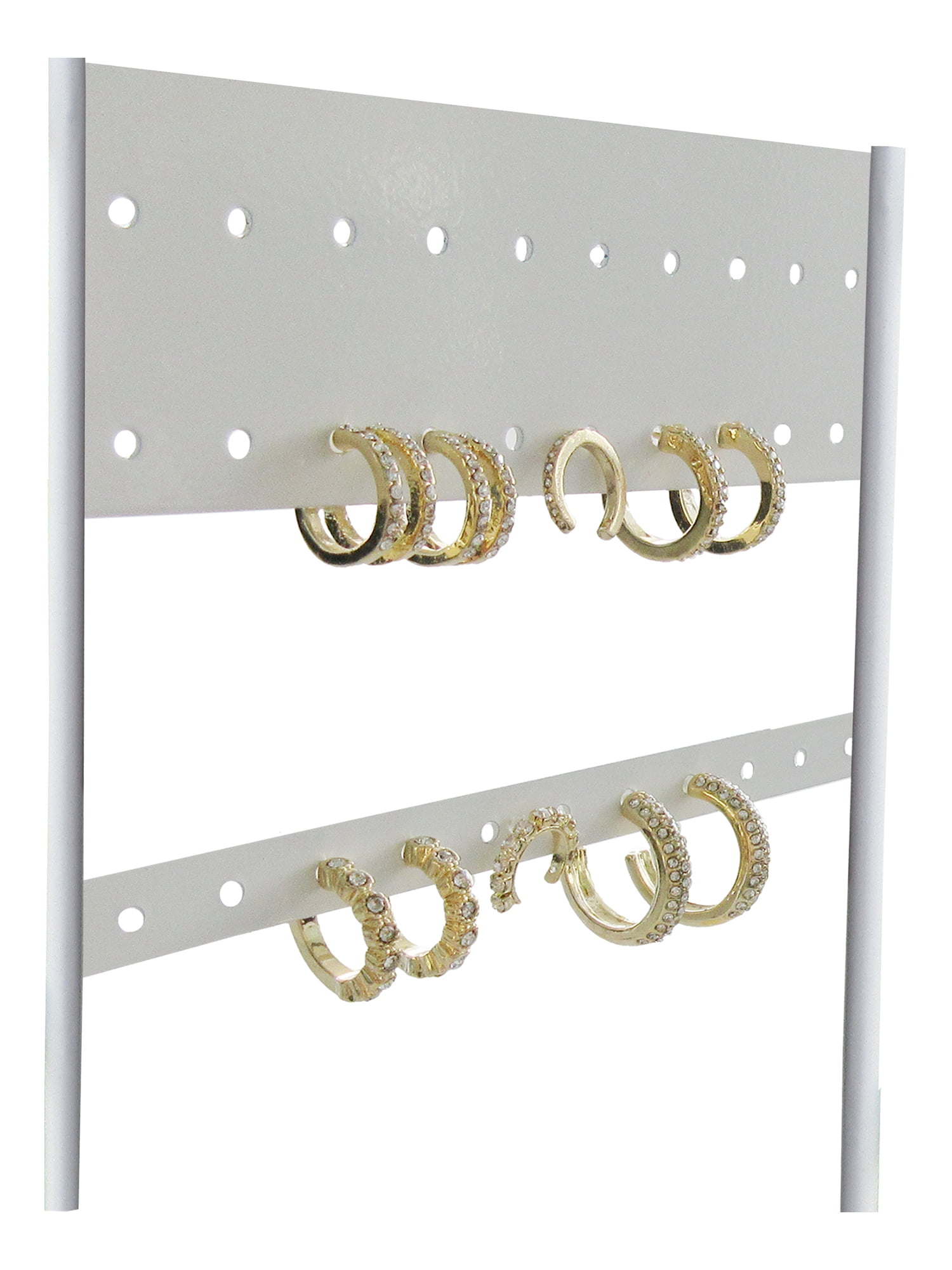 Time and Tru Women's Gold Tone Faux Crystal Hoop Earring Set, 6-Piece