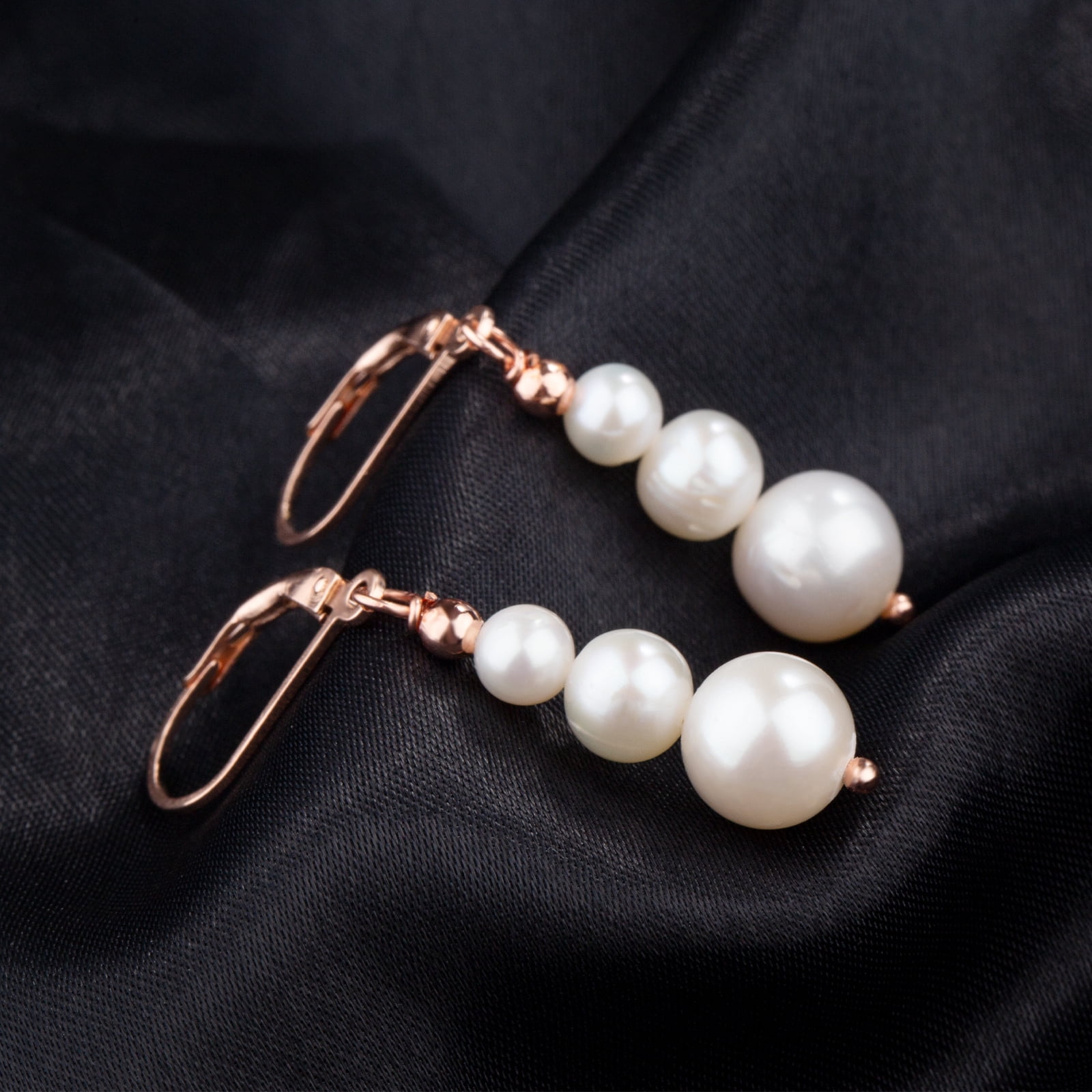 Freshwater Pearl Earrings Silver Leverback Pearl Drop Earrings for Women Jewelry Gifts