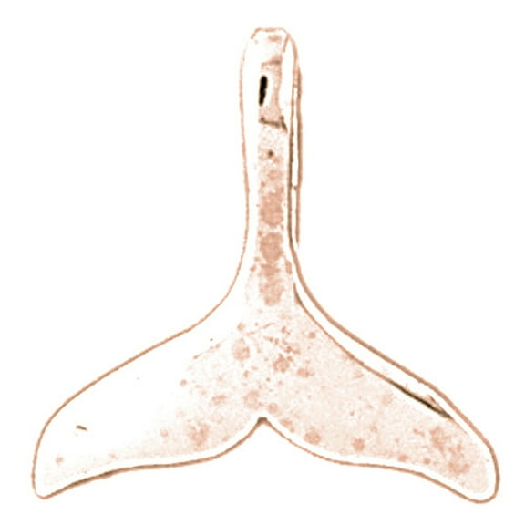 14K Rose Gold Whale Tale Pendant - 20 mm