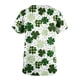 thumbnail image 4 of Fiudx Tops para Mujer Blusa de Manga Corta con Cuello En V para Mujer, Blusa con Bolsillos Estampados para El Día de San Patricio, Enfermería, 4 of 4