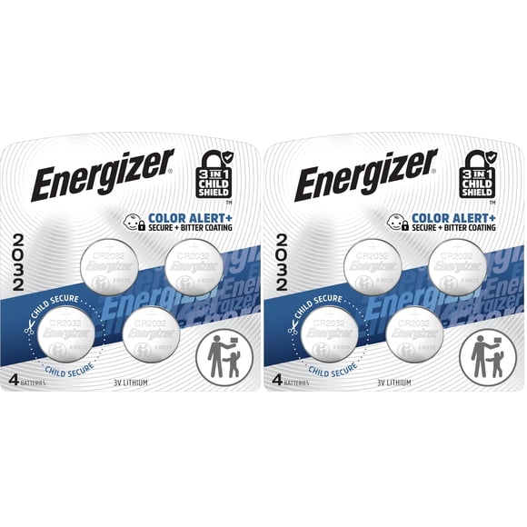 Batería Energizer CR2032 de 3V de Litio para Relojes, Paquete de 4 x 2