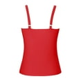 thumbnail image 5 of Yindaity High Neck Tankini Top Backless Bathing Suit Tops for Women Swimsuit Top Key Hole Swim Top Only X01-Red,2XL, 5 of 5