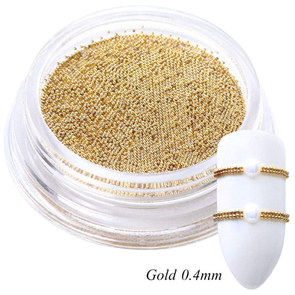 3D Nails Art Decoration Mini Metal Caviar Beads Gold Silver Rose Glod Black DIY Nail Design Accessories 4 Boxes