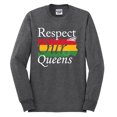thumbnail image 2 of Wild Bobby Respect Our Queens Black Pride Mens Long Sleeve Shirt, Heather Black, 3X-Large, 2 of 5