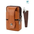 thumbnail image 3 of Deago Men's Leather Cell Phone Purse Holster Case with Belt Clip, Crossbody Belt Bag Phone Wallet Purse Fit for iPhone 13 12 11 Pro Max Pro, Samsung S20/S10+, Brown, 3 of 12