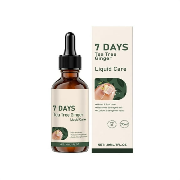 HHBEAUTY Tea Tree Ginger Nail Treatment, 7 Days Ginger Nail Growth Serum & Cuticle Care Treatment, Repair & Strengthener