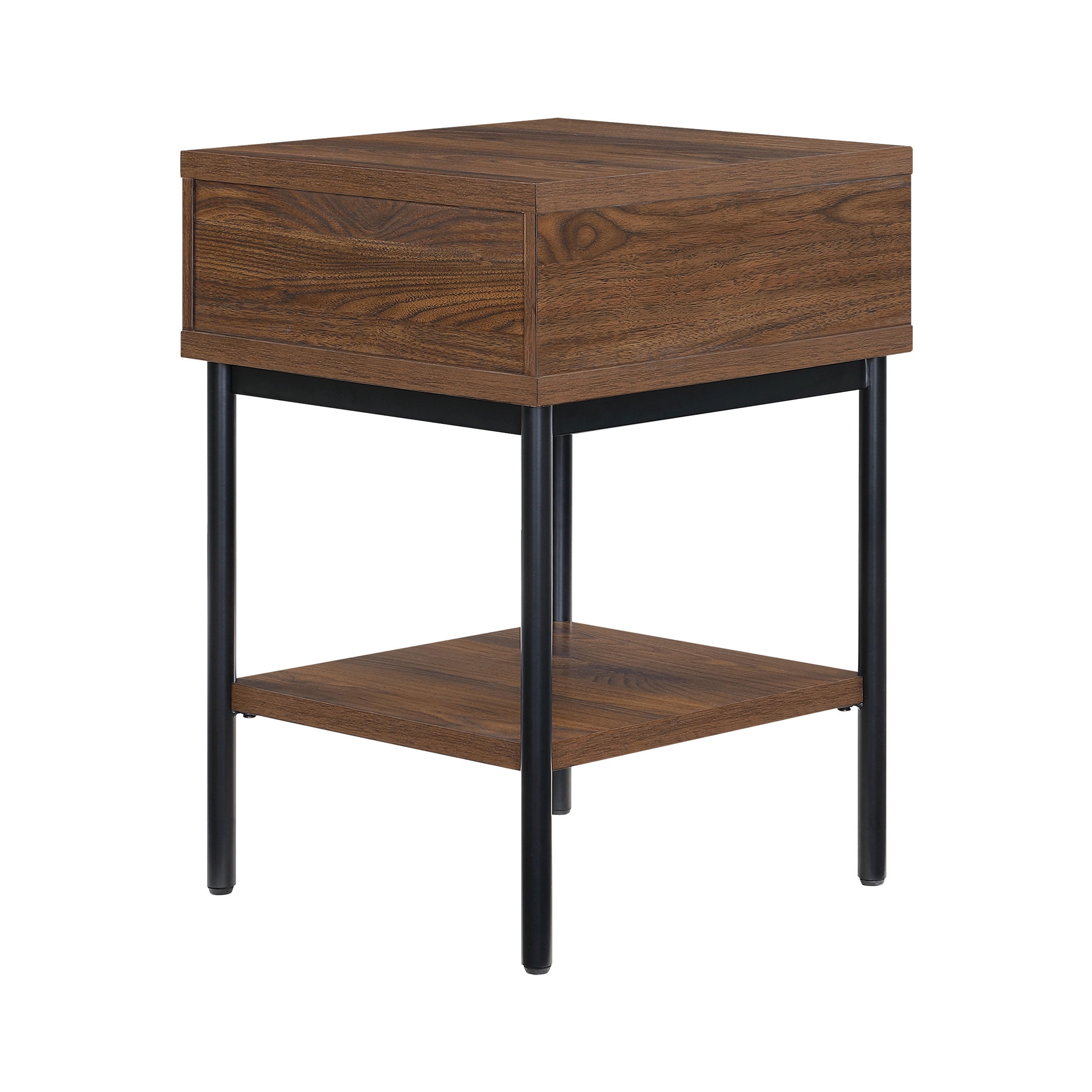 Better Homes & Gardens Wyatt Geo End Table, Walnut Finish Better Homes & Gardens Wyatt Geo End Table, Walnut Finish