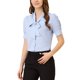 thumbnail image 5 of Blusa de trabajo de mujer INSPIRE CHIC de manga corta con cuello en V y lazo azul XL, 5 of 6