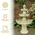 thumbnail image 5 of Sunnydaze Pineapple Traditional White Fiberglass 3-Tiered Outdoor Water Fountain, 5 of 11