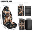 thumbnail image 6 of Xoenoiee French Bulldog Flower Print Car Accessories Set of 5, PU Leather Car Seats Cover Full Set with Auto Seat Belt Covers and Center Console Cover for Most Vehicle SUV Truck Car, 6 of 7