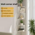 thumbnail image 4 of 5-Tier White Corner Shelf - Wall Mounted Floating Organizer for Living Room, Bedroom, Bathroom, Office | Easy Install Space Saver, 4 of 8