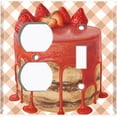 thumbnail image 4 of Metal Light Switch Plate Cover Elegant Strawberry Cake Dessert CAK006, 4 of 13