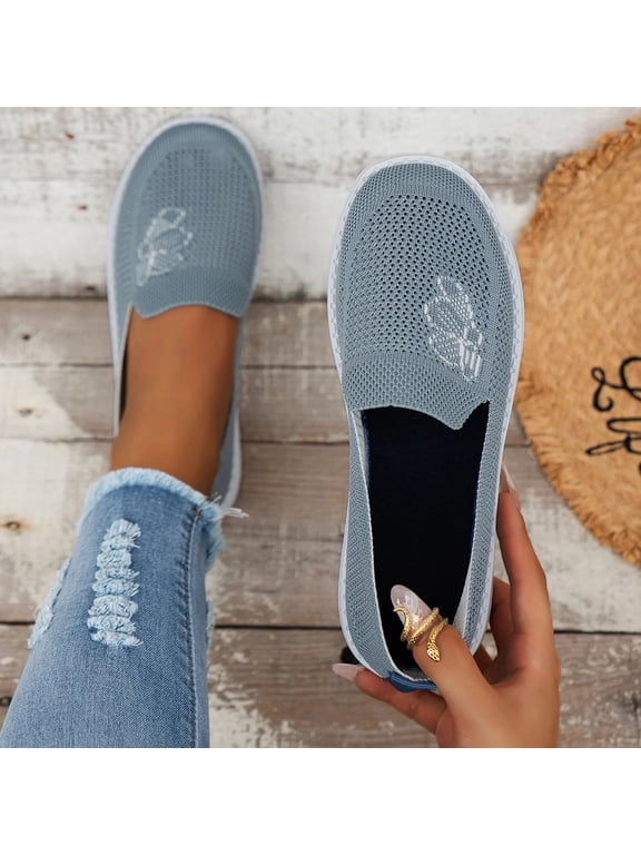 Orthopedic Shoes For Women Plantar Fasciitis Knit Driving Loafers Comfortable Slip-on Walking Shoes Clearance Sale