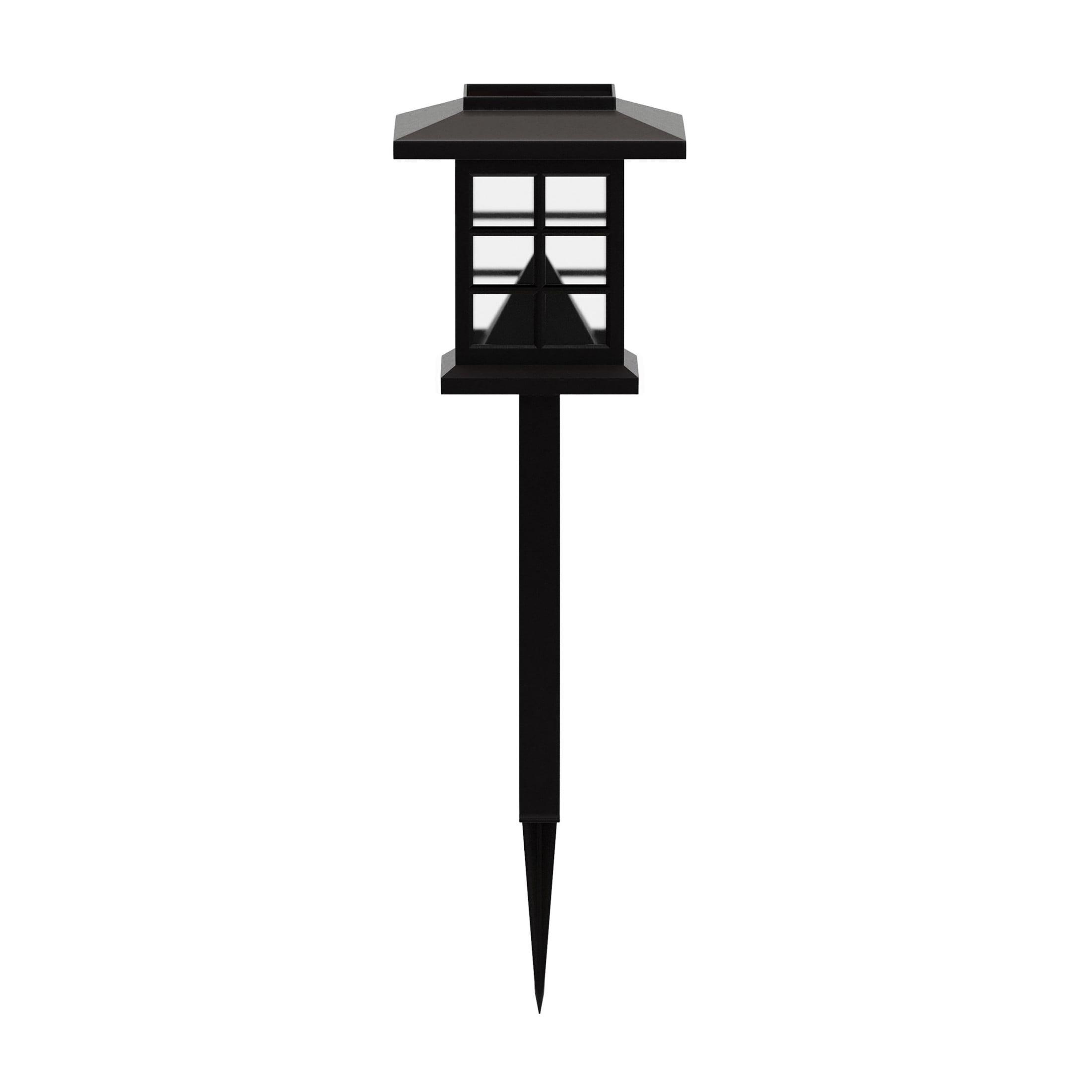 Emma + Oliver 8 Pack Brown Lantern Solar LED Outdoor Lights, Solar Powered Weatherproof Landscape Lighting for Pathway, Garden, Driveway & Yard