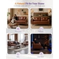thumbnail image 3 of LAZZO 61“ Faux Leather Loveseat Sofa, Tufted Mid-Century Modern 2-Seater Couch for Living Room, Office or Bedroom, Brown, 3 of 8