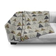 thumbnail image 3 of Geometric Soft Flannel Fleece Throw Blanket, Abstract Hand Drawn Triangles with Minimalist Modern Native Boho Style Illustration, Cozy Plush for Indoor and Outdoor Use, 70" x 90", Taupe, by Ambesonne, 3 of 6