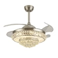 thumbnail image 5 of 36" LED Invisible Ceiling Fan Lamp Crystal Chandelier 3-Speed W/ Timing Remote, 5 of 10
