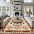 thumbnail image 3 of Large Area Rugs for Living Room Bedroom, Boho Geometric 8'x10' Rug Washable Carpet Runner Indoor Outdoor, Country Ethnic Nation Abstract Motifs Non Slip Floor Mats Rug for Kitchen, Patio, 3 of 8