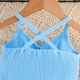 thumbnail image 5 of Weebloom Baby Girl Clothes Set Summer Fashion Solid Color Tops Floral Print Short Sleeveless Jumpsuit Bow Knot Clothing Girls Romper Blue 18-24 Months, 5 of 6