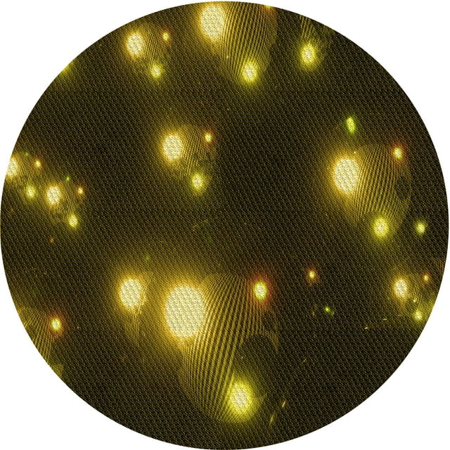 Ahgly Company Tapis d'Intérieur Lavables en Machine, Ronds, Transitionnels, Vert-Jaune Foncé, Ronds de 4'