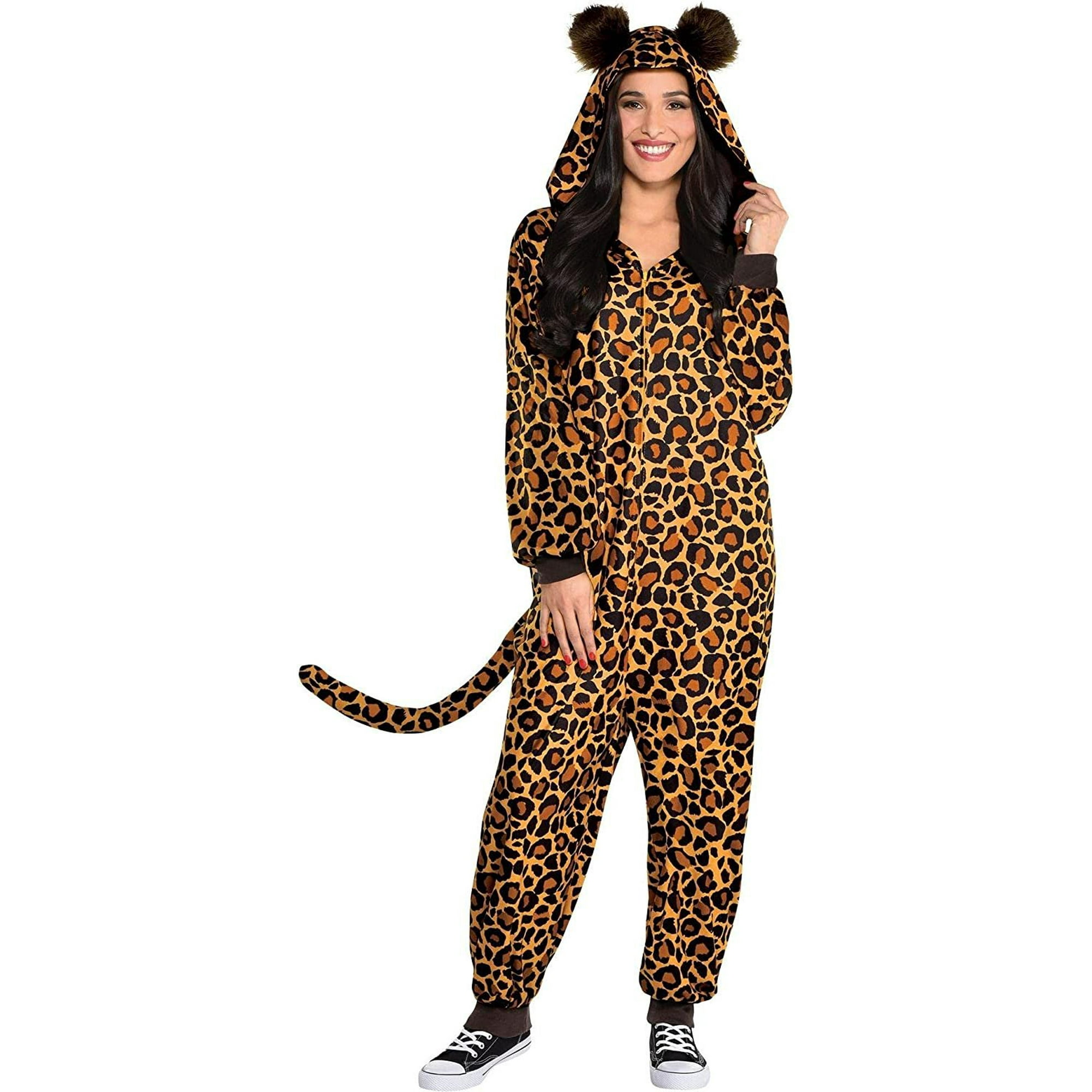 Party City Leopard Zipster Halloween Costume for Women, Hooded