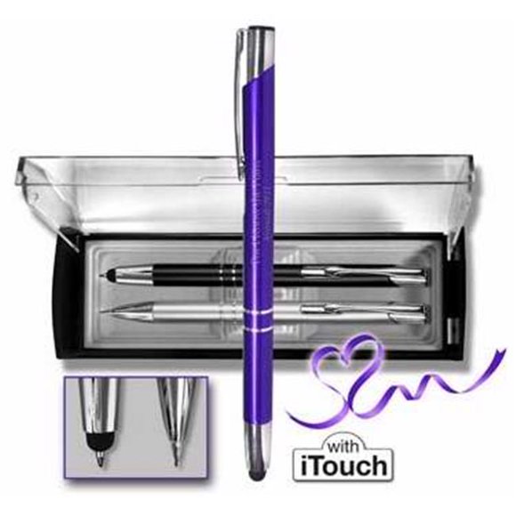G T Luscombe 82825 Coffret Cadeau-Stylo & Crayon d'Adoration - Violet & Argent