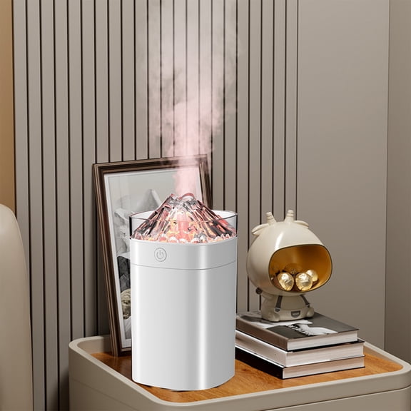 RAPOBRIX Portable Mini Colorful Crackle Volcano Humidifier - Cool Mist Quiet 28dB LED for Kids/Travel/Office/Bedroom