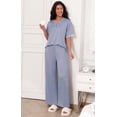 thumbnail image 5 of MINTREUS Women's Pajama Set Short Sleeve Sleepwear Set Soft Two Piece Matching Set with Pockets, 5 of 5