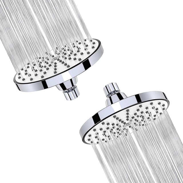 2X Cabezal de Ducha de 6 Pulgadas Anti-Obstrucción, Fijo,Cabezal de Ducha de Alta Presión de Agua Y Alta Presión Spa