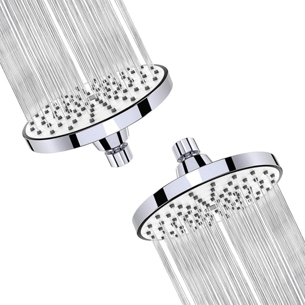 2X Cabezal de Ducha de 6 Pulgadas Anti-Obstrucción, Fijo,Cabezal de Ducha de Alta Presión de Agua Y Alta Presión Spa
