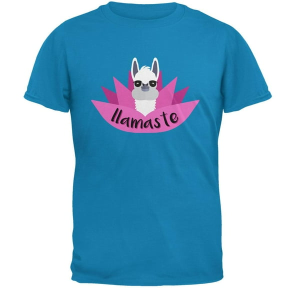 Funny Llamaste Yoga Llama Namaste Mens T Shirt Sapphire MD