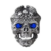 Aellinatey Skull Shaped Adjustable Rings Alloy Material Finger Rings Gift for Women Man