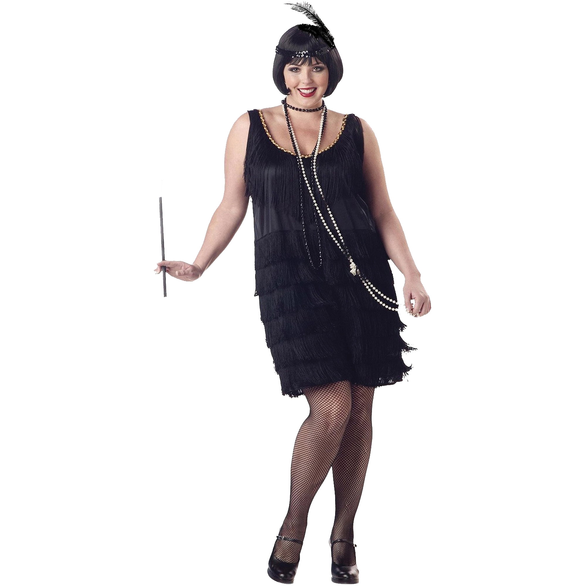 HAT AND PEARL NECKLACE. BLACK DRESS WOMEN'S  20'S GATSBY FANCY DRESS COSTUME 