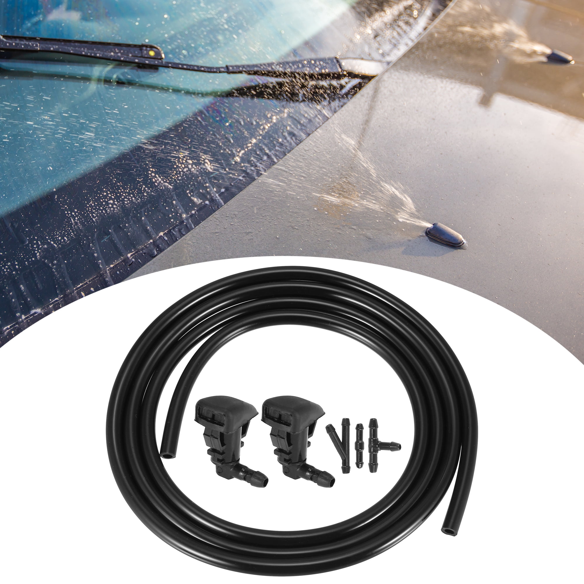 Unique Bargains Windshield Washer Nozzle Sprayer Kit for Lincoln MKZ with Hose