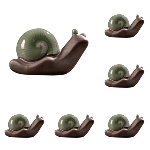 5 Pcs Snail Toilet Bolt Covers Decorative Toilet Screw Cover Caps, Ceramic Toilet Caps for Bottom of Toilet, Cute Toilet Bowl Bolt Covers for Bathroom Decor, Easy to Install (Green Snail)