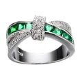 thumbnail image 1 of wholesale Anillo de plata de ley 925 Hermosa y bonita moda Anillo de bodas Fiesta Color oro blanco Mujeres Piedra Cristal Joyer铆a para mujer, 1 of 2