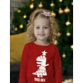 thumbnail image 2 of Tree Rex Cute Funny T Rex Dinosaur Christmas Toddler Kids Long sleeve T-Shirt 4T Red, 2 of 6