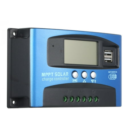 

50A MPPT Solar Charge Controller Dual USB LCD Display Auto Solar Cell Panel Regulator
