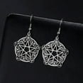 thumbnail image 2 of Tree of Life Wiccan Pentagram Earrings Stainless Steel Pentacle Wicca Pagan, 2 of 9