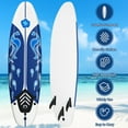 thumbnail image 5 of Topcobe 6 Feet Surfboard with 3 Detachable Fins, Standup Paddle Board for Adults and Youth, Wide Stable Design, White, 5 of 9