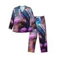 thumbnail image 1 of Fotbe Beautiful Flower Blue Bird Pijama de Hombre con Estampado de Manga Larga, Conjunto de 2 Piezas, Ropa de Dormir Suave y Cómoda con Bolsillos-X-Large, 1 of 7
