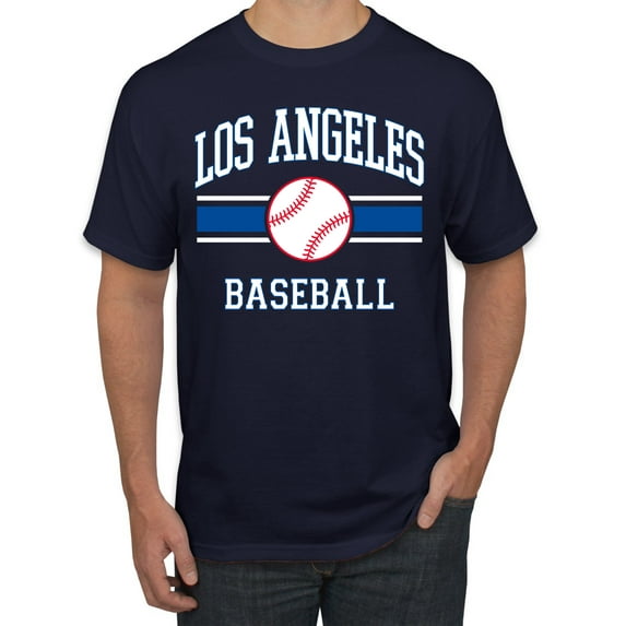 Wild Bobby City of Los Angeles LA Baseball Fantasy Fan Sports Men's T-Shirt, Navy, Small