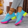 thumbnail image 3 of Women's Running Shoes Lightweight Fashion Lace up Sneaker Jogging Walking Workout Breathable Casual Footwear Blue Size 7.5, 3 of 6